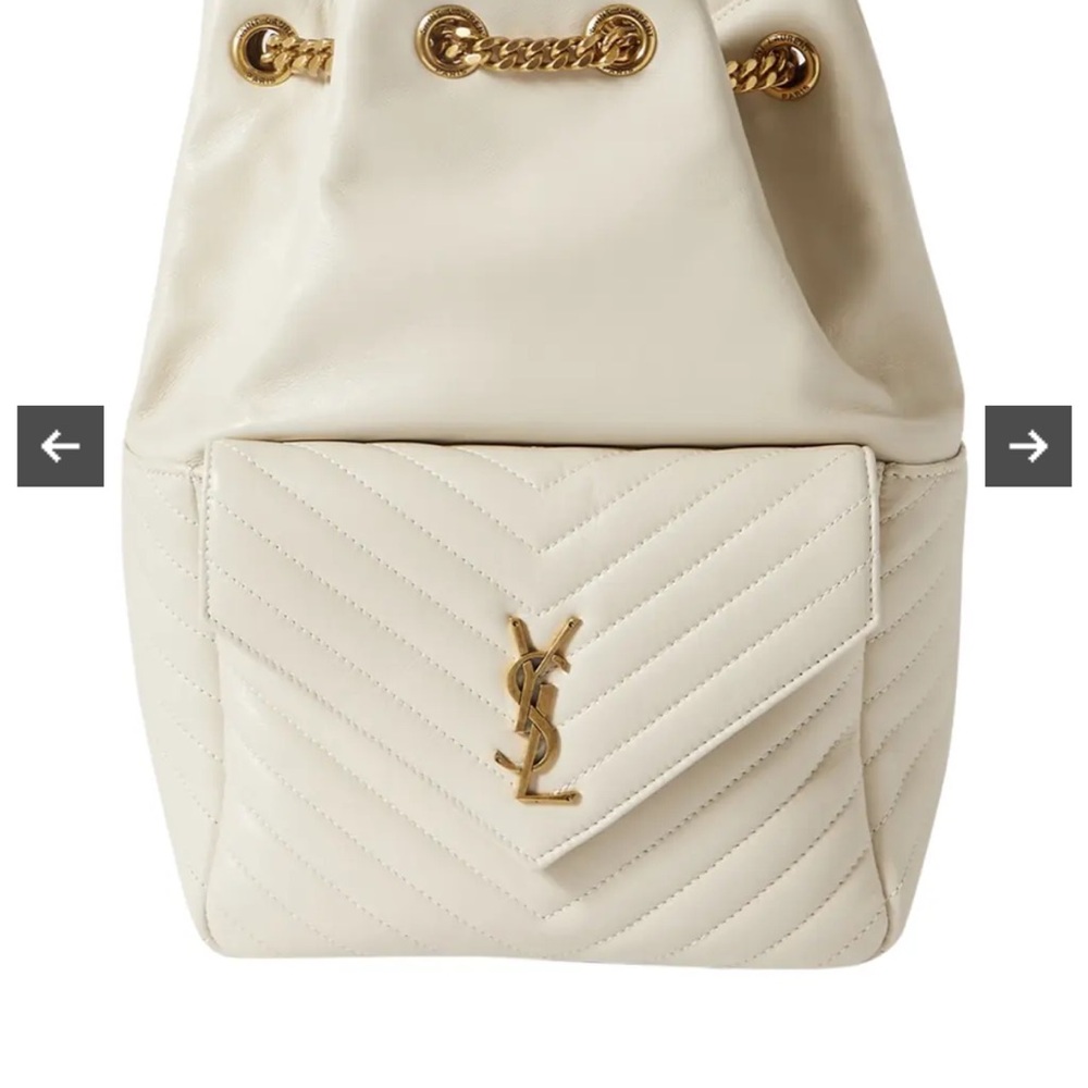 Yves Saint Laurent Ivory Quilted Backpack
